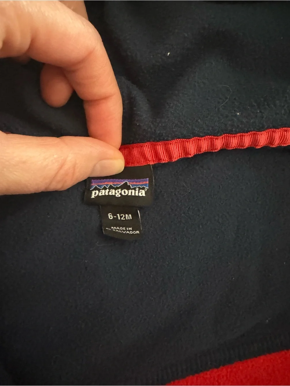 Patagonia Navy Fleece with Red Trim